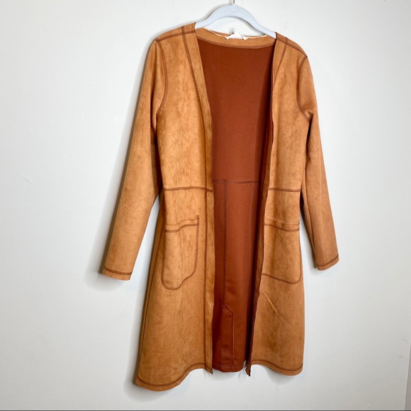 Anthropologie Solitaire Faux Suede Coat Size Small - Picture 8 of 9